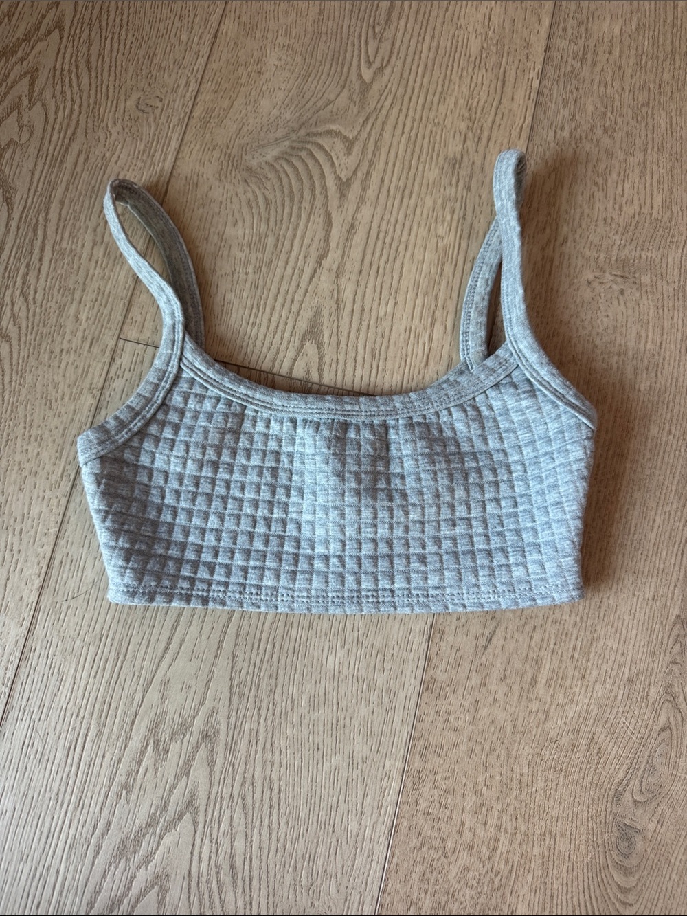 Princess Polly Grey Quilted Crop Tank Top
